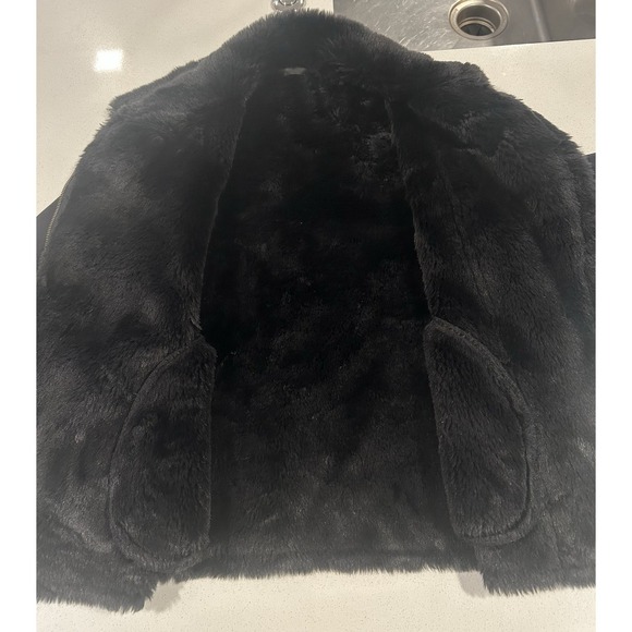 UNIQLO Jacket Black Faux Fur Women Size S - Picture 5 of 13